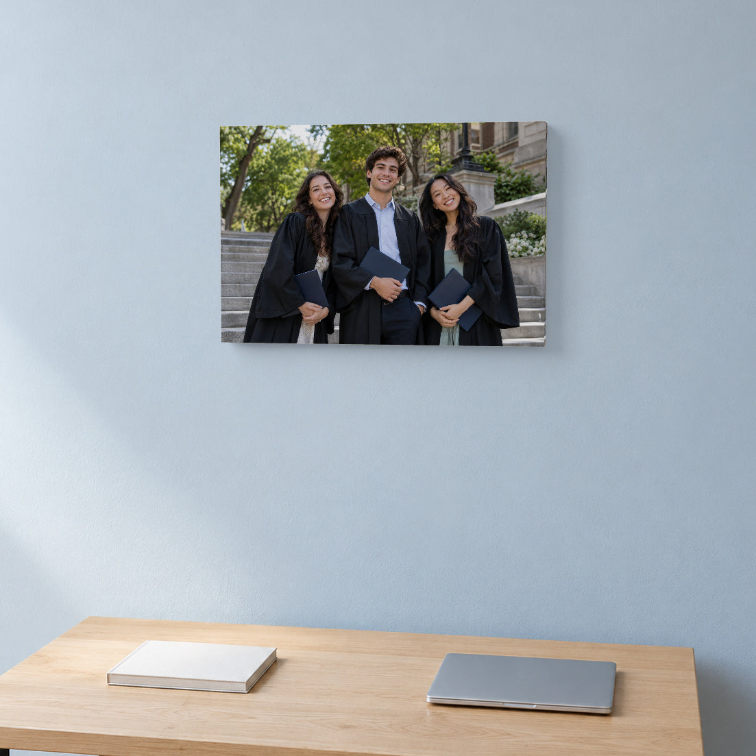 Personalized Graduation & Milestone Photo Canvas — Real-scale photo canvas lifestyle example — Image 2
