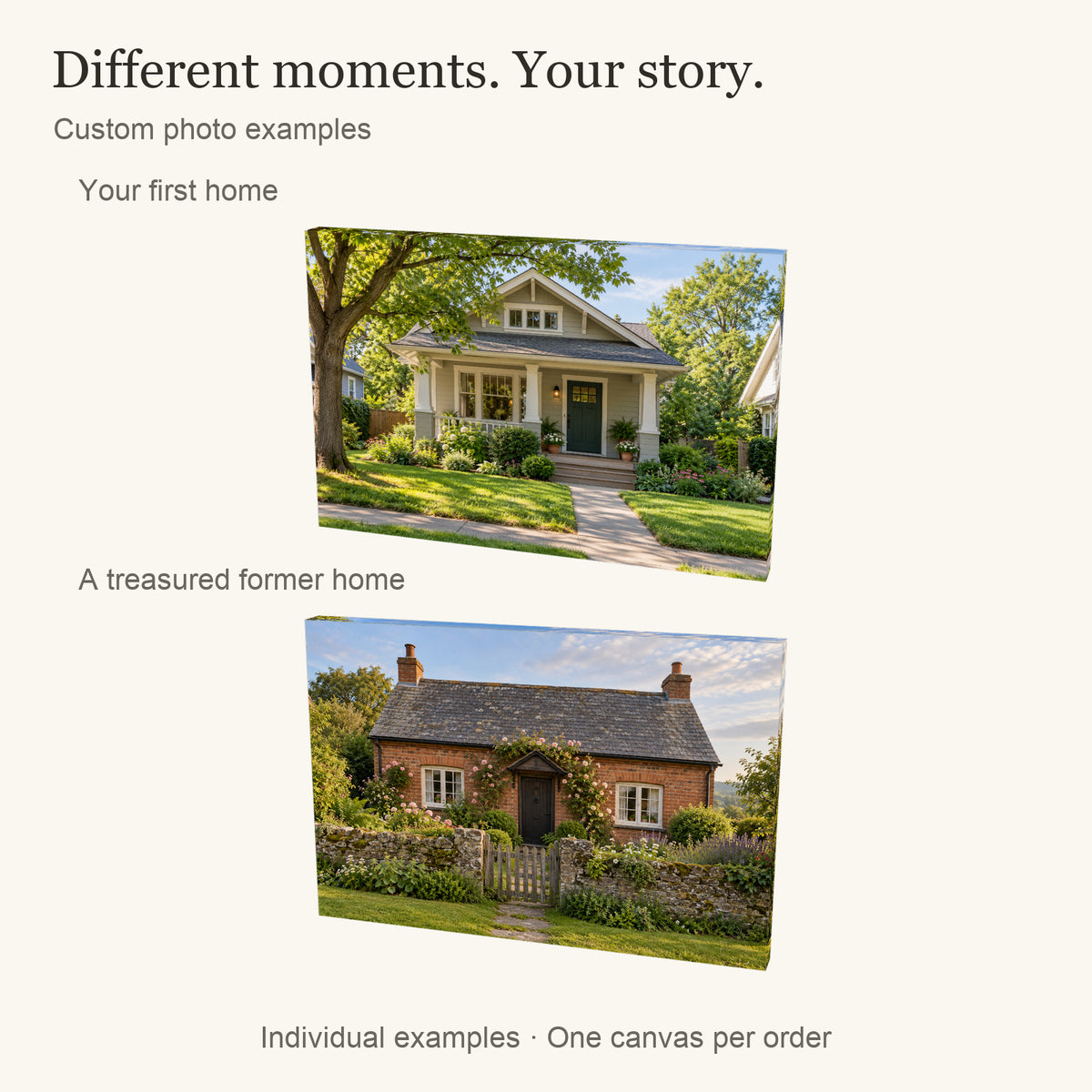 Personalized First Home & House Photo Canvas — Separate custom photo examples; one canvas per order — Image 4