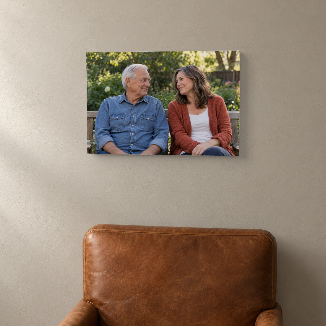 Personalized Remembrance Photo Canvas — Real-scale canvas lifestyle example — Image 2
