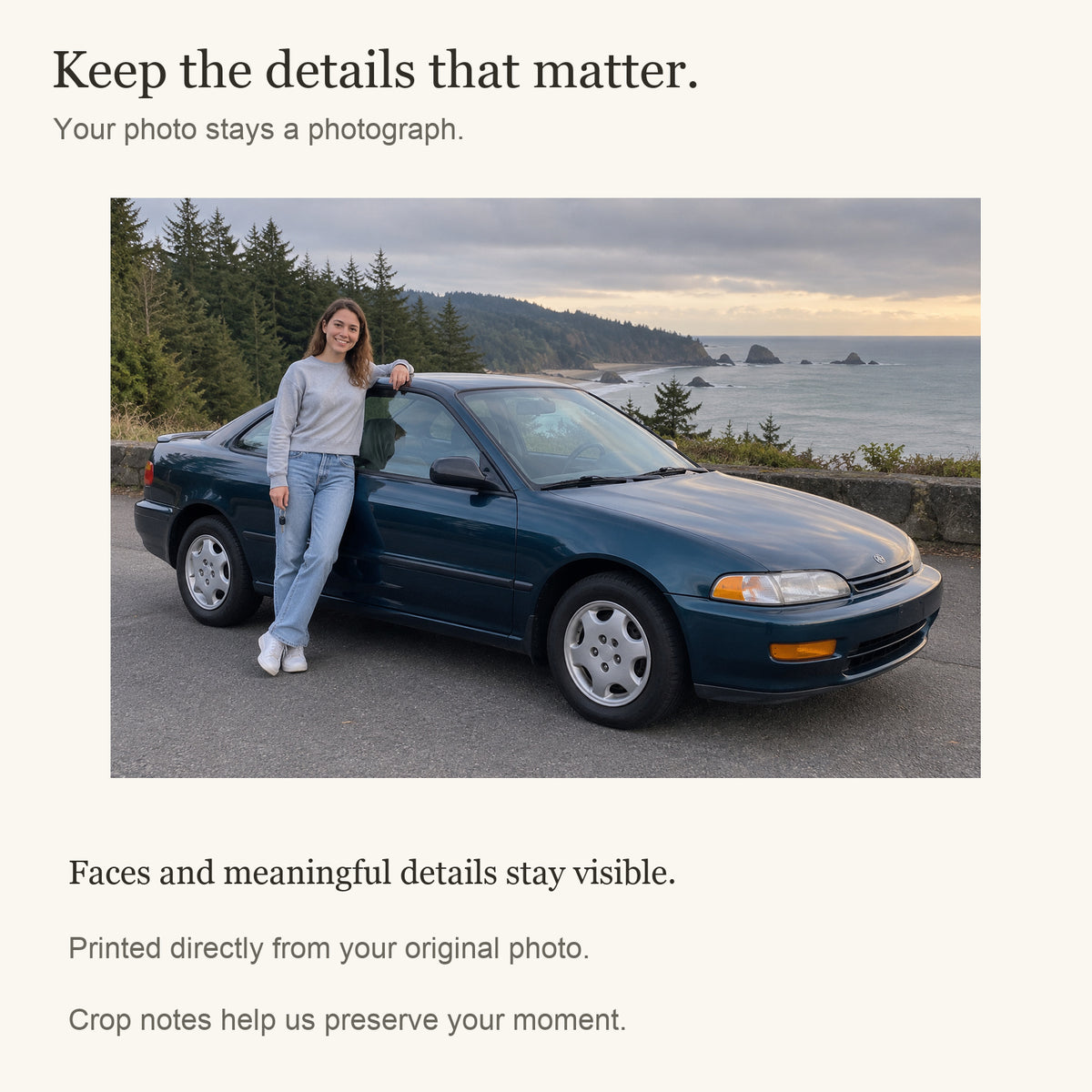 Personalized First Car Photo Canvas — Original photograph and crop guidance — Image 4