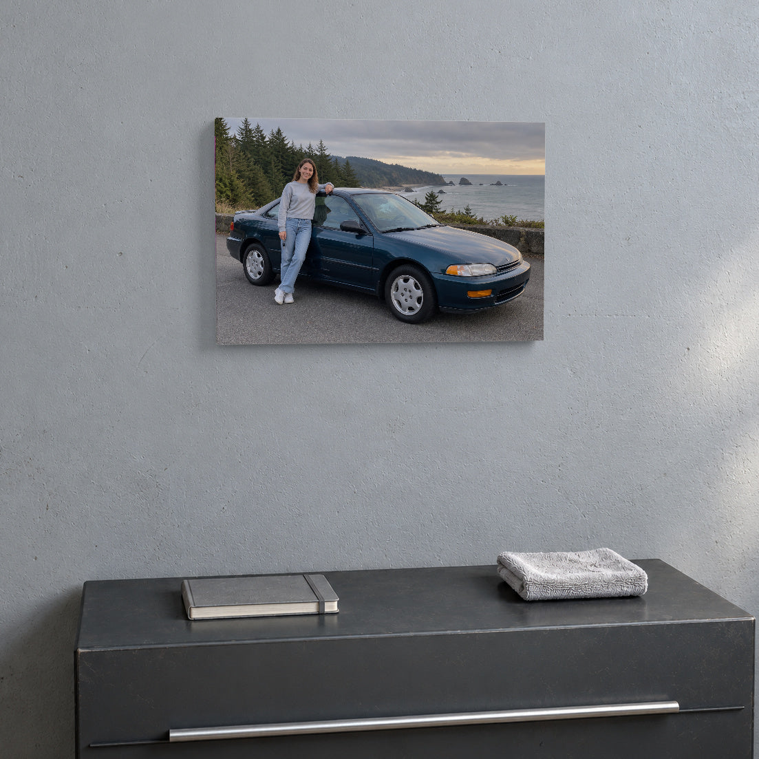 Personalized First Car Photo Canvas — Real-scale personalized canvas lifestyle example — Image 2
