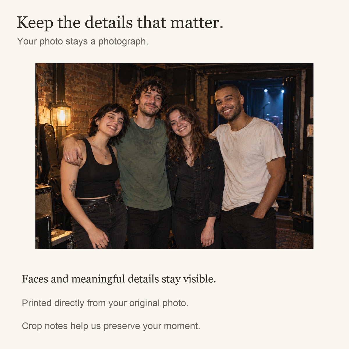 Personalized Band & Dance Group Photo Canvas — Original photograph and crop guidance — Image 4