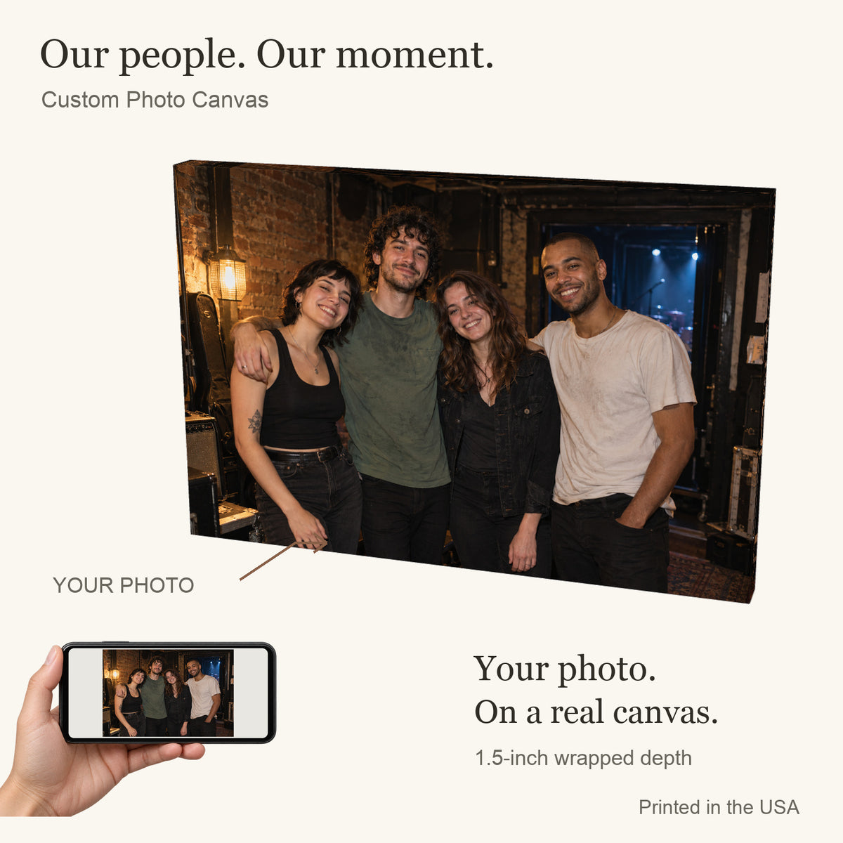 Personalized Band & Dance Group Photo Canvas — Your photo to canvas — illustrative example — Image 1