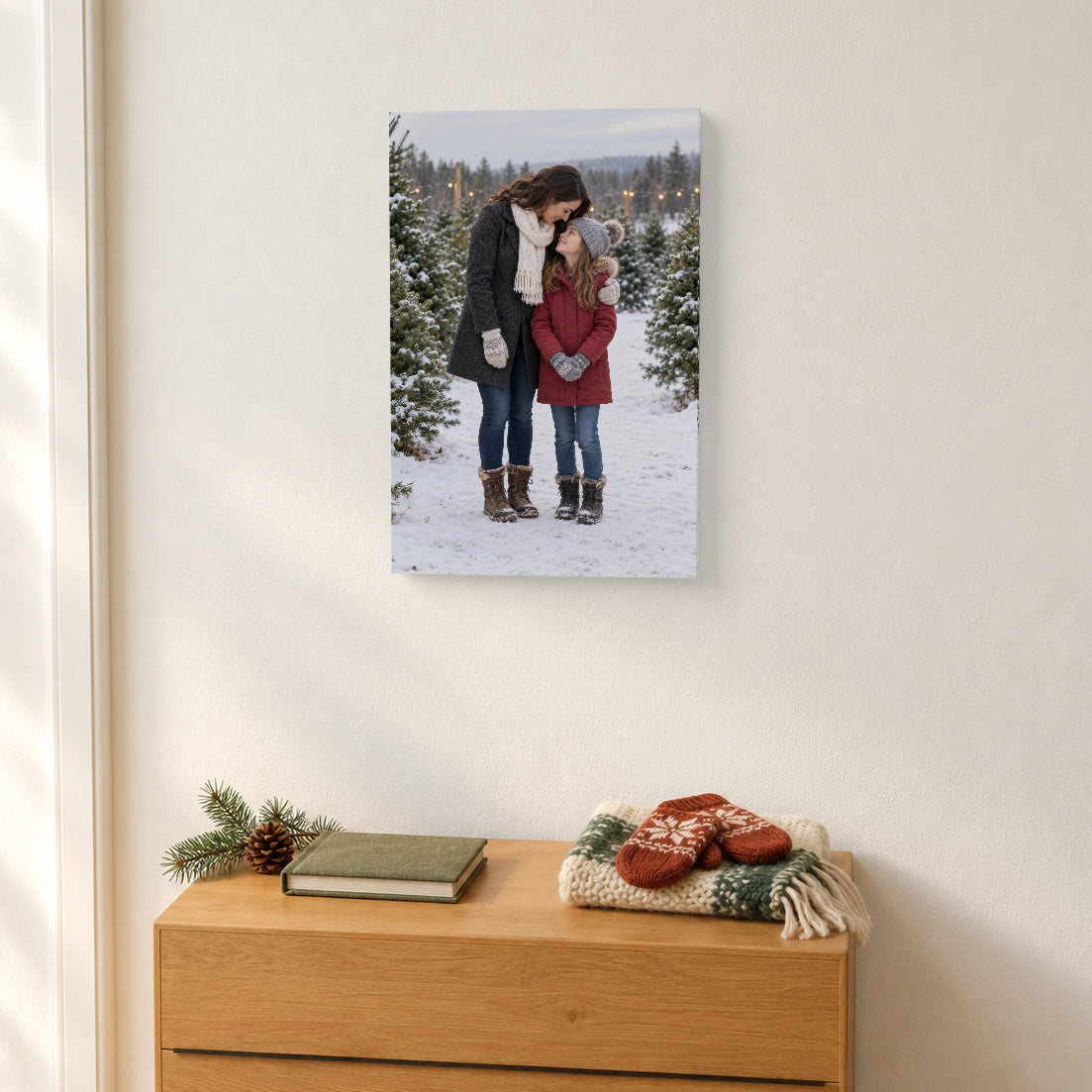 Personalized Christmas Portrait Photo Canvas — Real-scale personalized canvas lifestyle example — Image 2