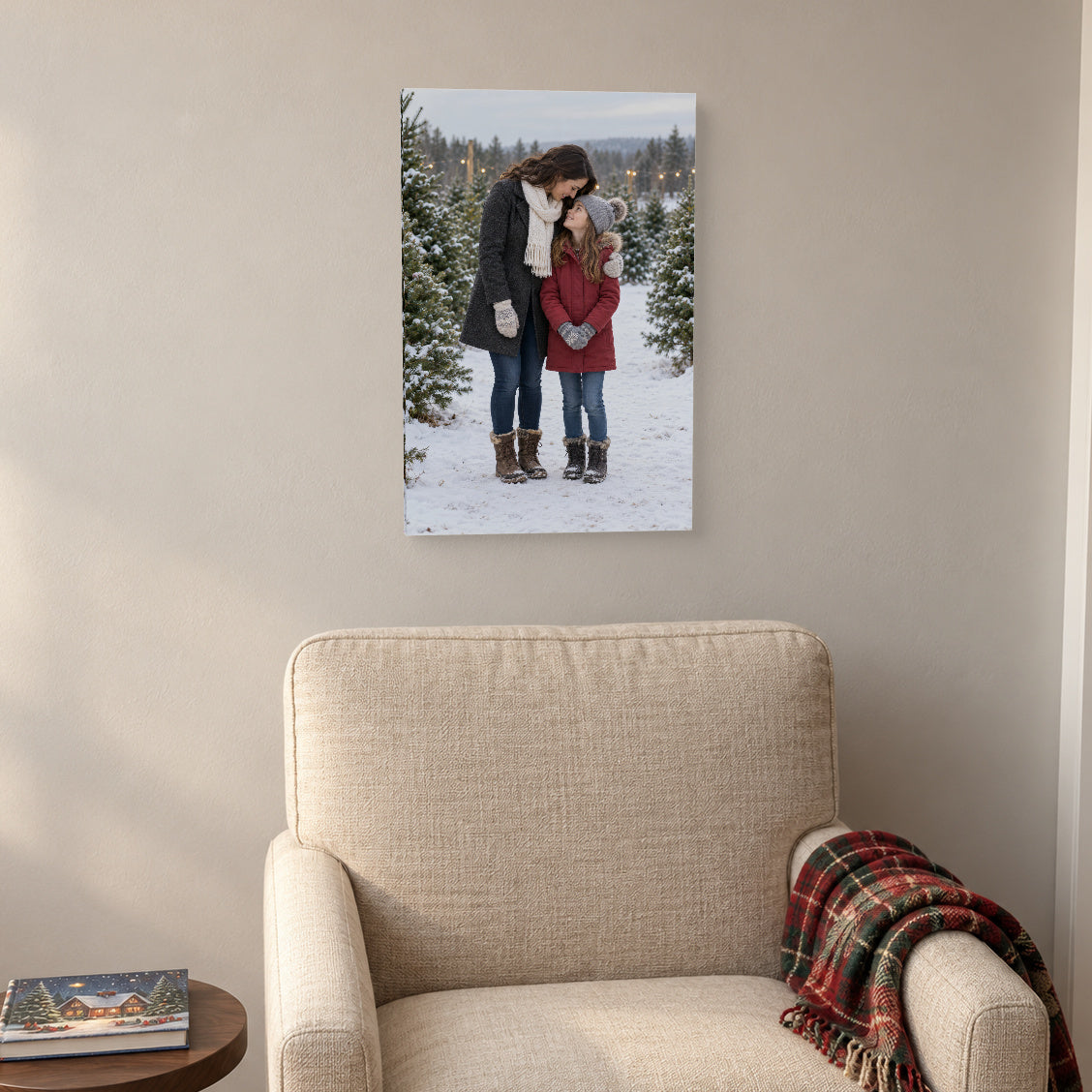 Personalized Christmas Portrait Photo Canvas — Canvas in a second setting — Image 3
