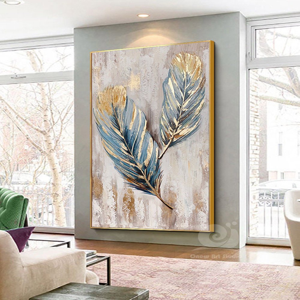 Golden Blue Feathers