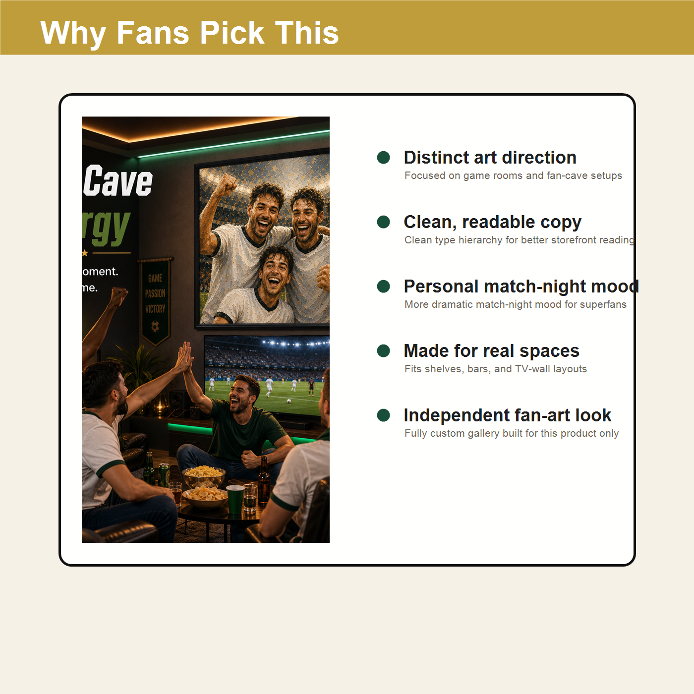 Why fans pick this fan cave World Cup inspired personalized wall art