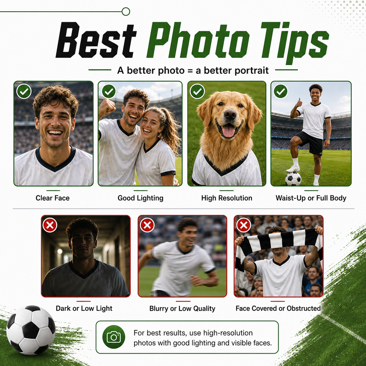 Best photo tips for custom soccer portrait print