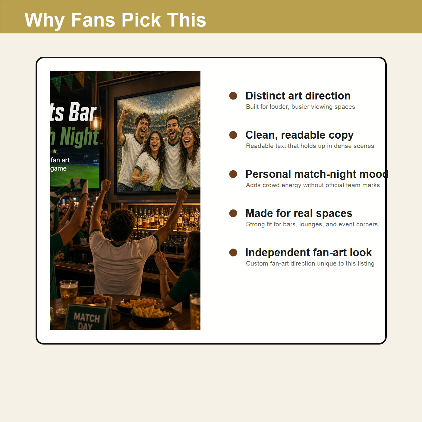 Why fans pick this sports bar World Cup inspired personalized wall art