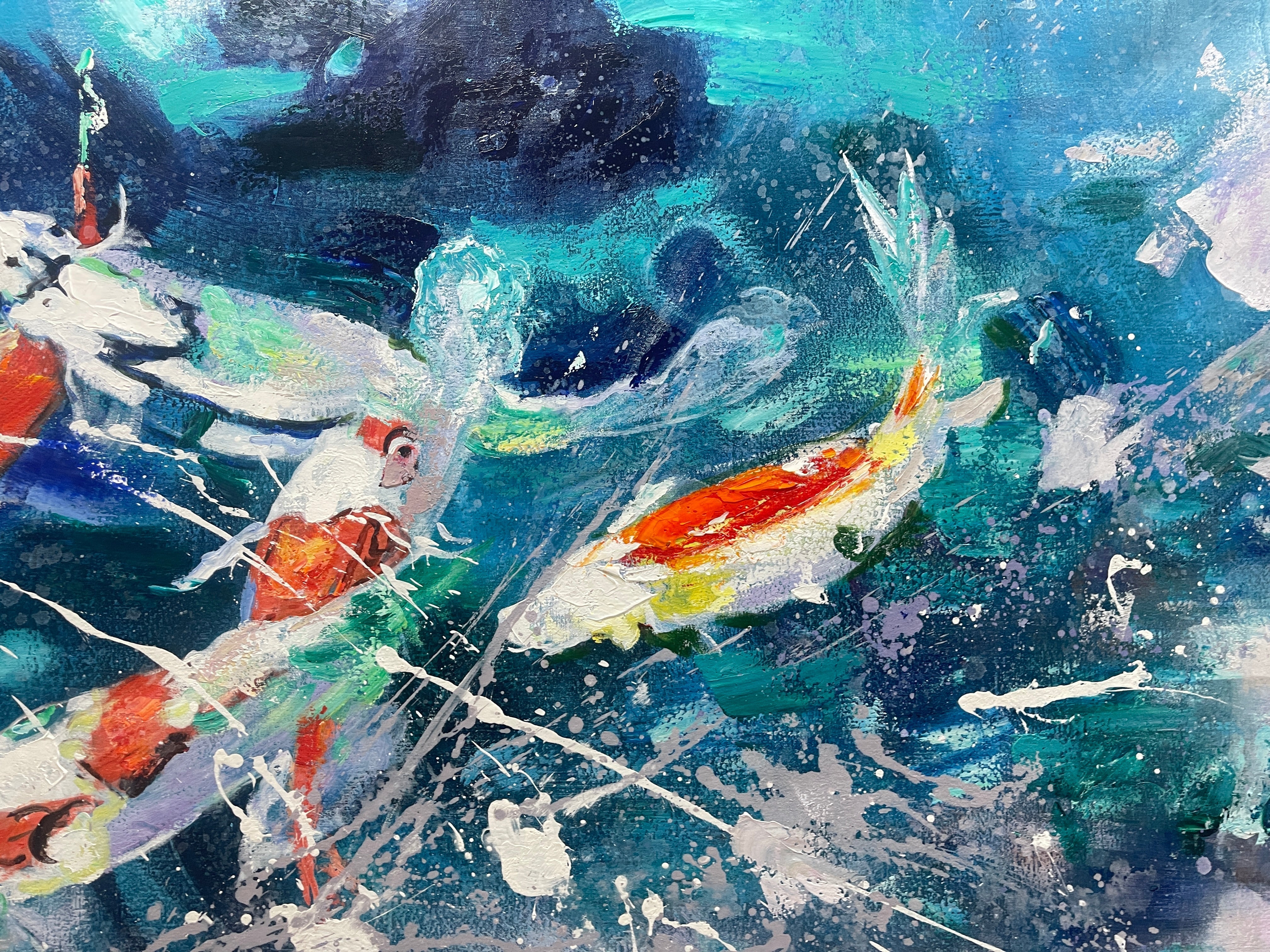 Dance of the Koi Painting