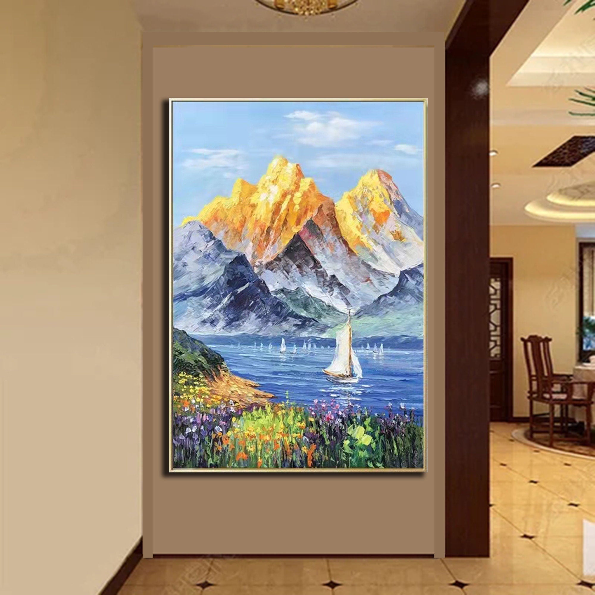 Golden Mountains Painting