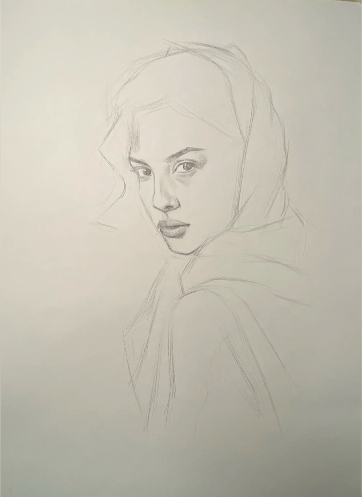 Custom realistic charcoal portrait, hand-drawn from photo — woman portrait — image 6