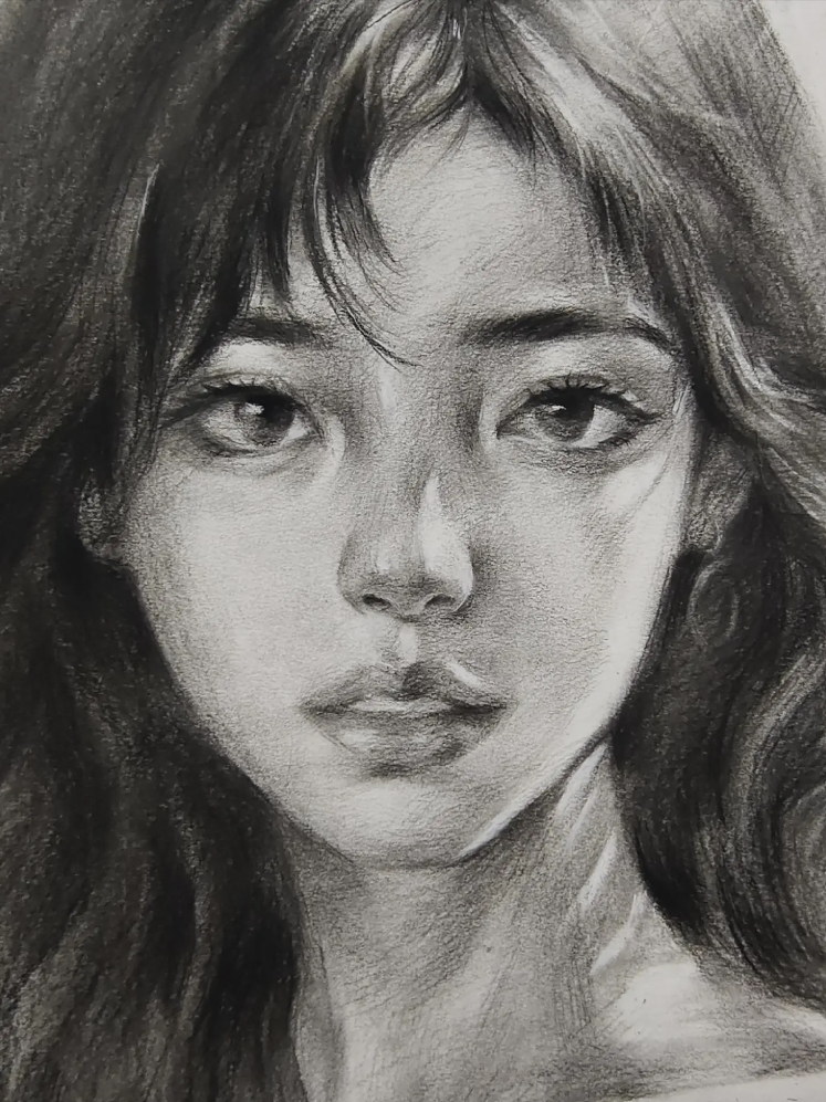Custom soft graphite pencil sketch portrait, hand-drawn from photo — woman portrait — image 5
