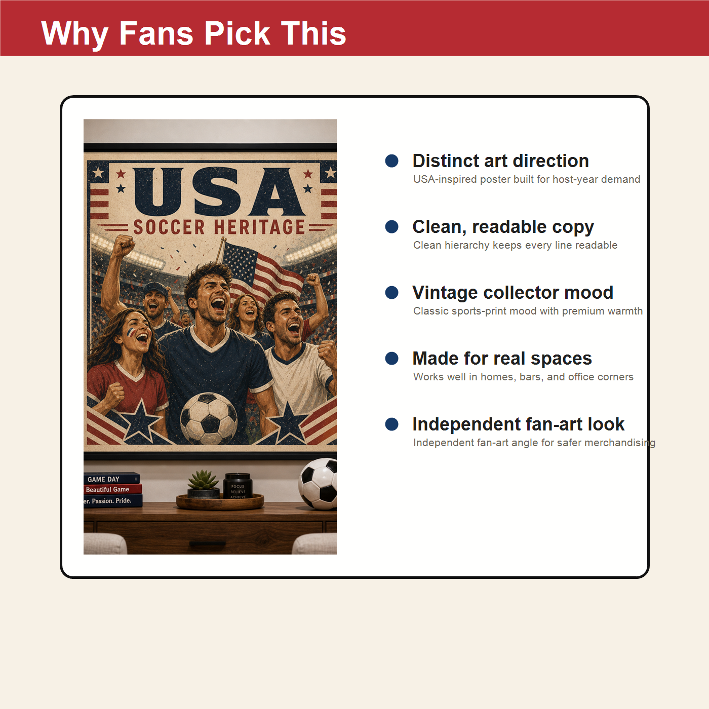Why fans pick the USA soccer heritage print with distinct art and collector atmosphere