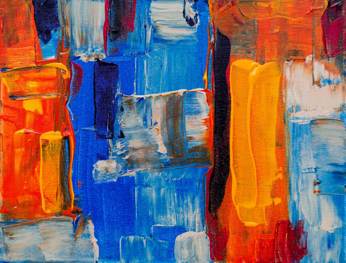 Assorted color abstract painting artist supplies for beginners