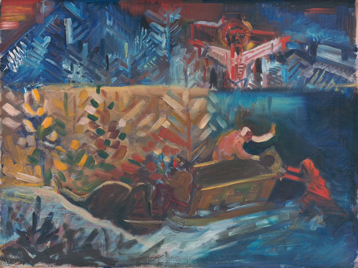 Abstract oil painting with figures and expressive brushwork beginner guide