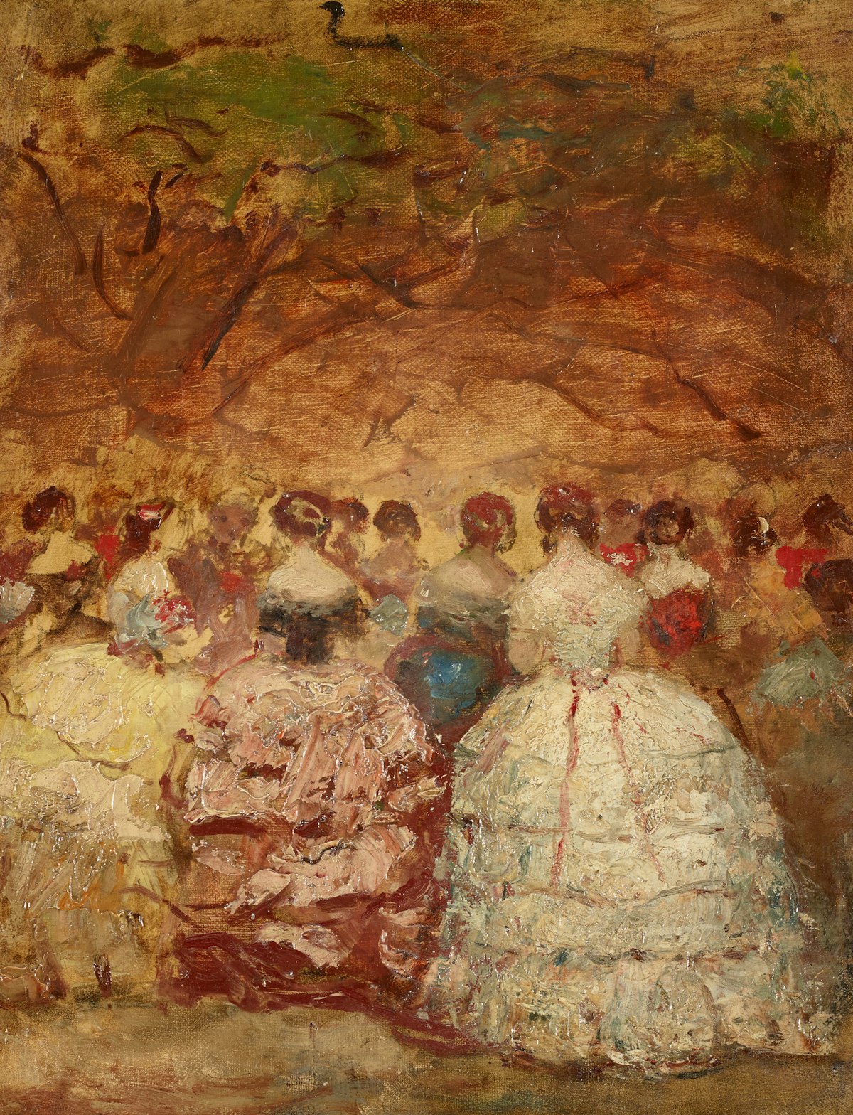 Classical oil painting with figures in formal settings high quality reproduction