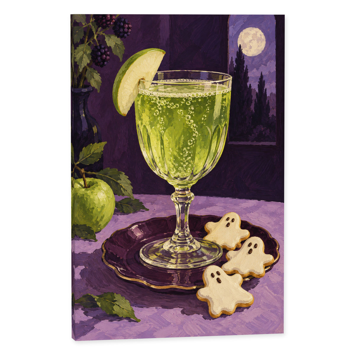 Midnight Apple Fizz — white-background gallery-wrapped canvas — image 02