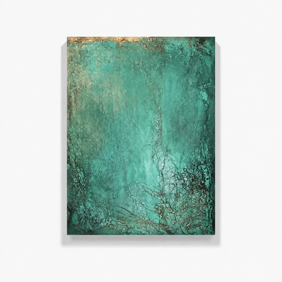 Emerald Wilds — Textured Abstract Oil Painting, Luxury Green Wall Art — artwork detail