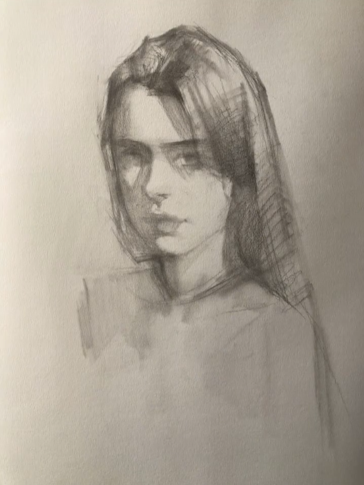 Custom expressive pencil sketch portrait from photo - gallery image 3