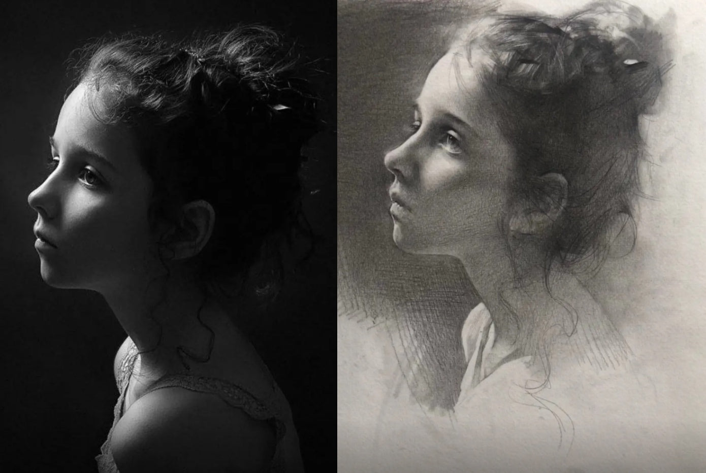 Custom charcoal portrait from photo - gallery image 6