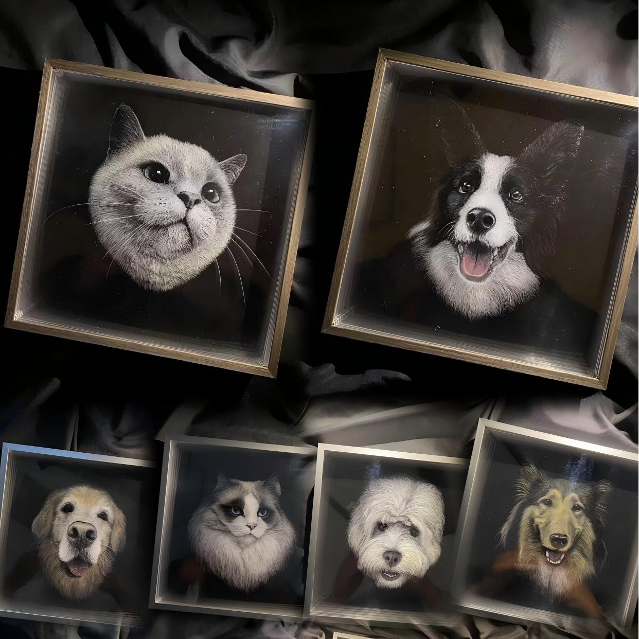 Custom 3D Pet Portrait - Handmade Layered Acrylic Art | Personalized Memorial Gift for Pet Lovers