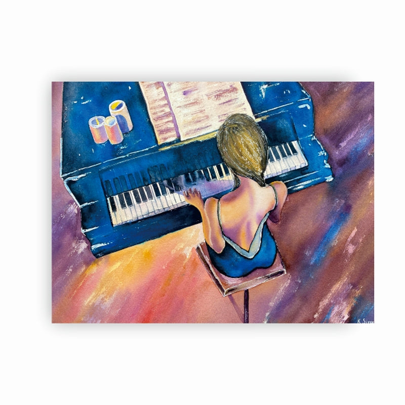 The Blue Pianist Painting