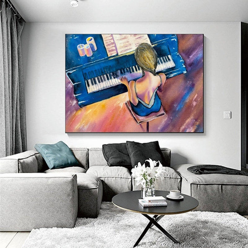 The Blue Pianist Painting