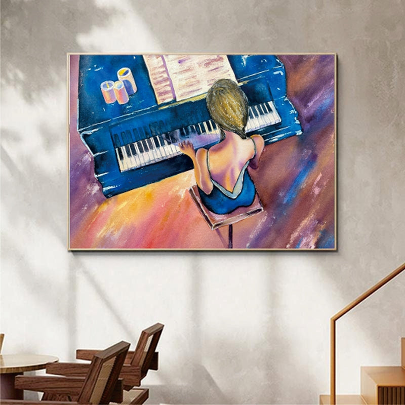 The Blue Pianist Painting