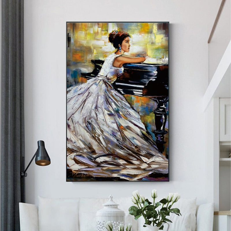The White Pianist Painting