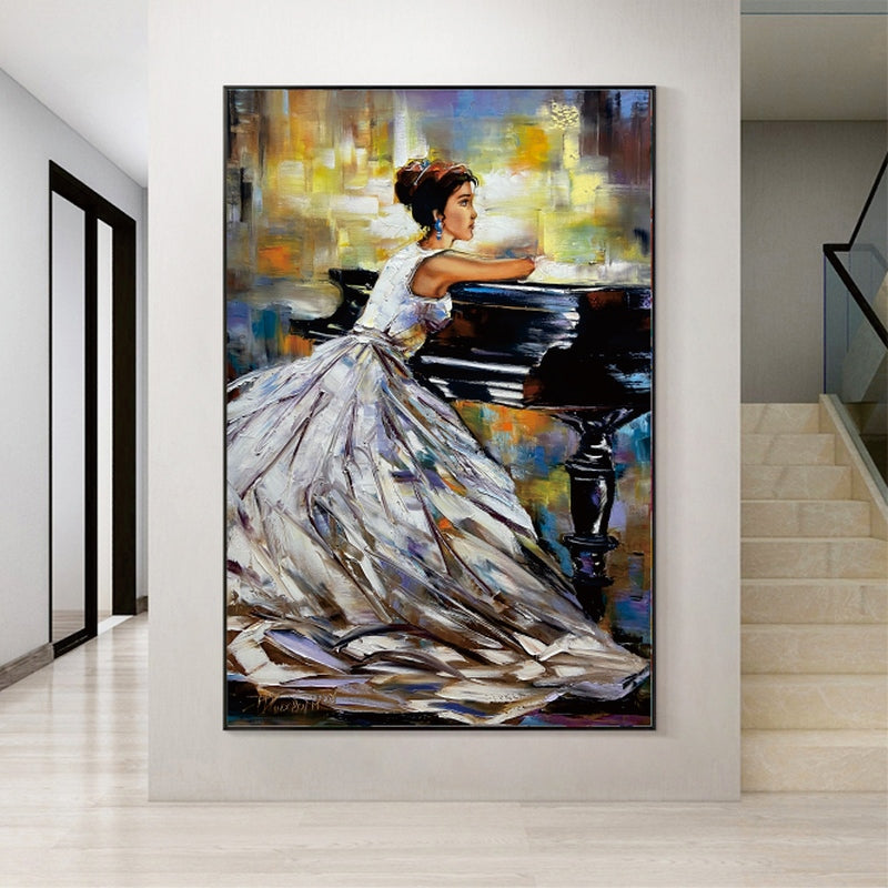 The White Pianist Painting