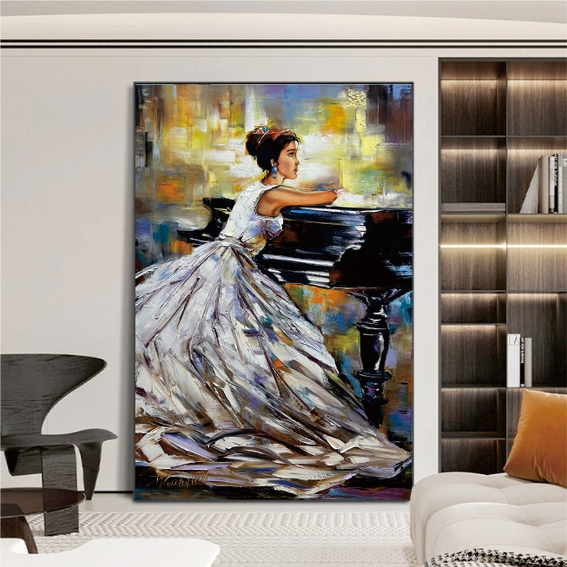 The White Pianist Painting