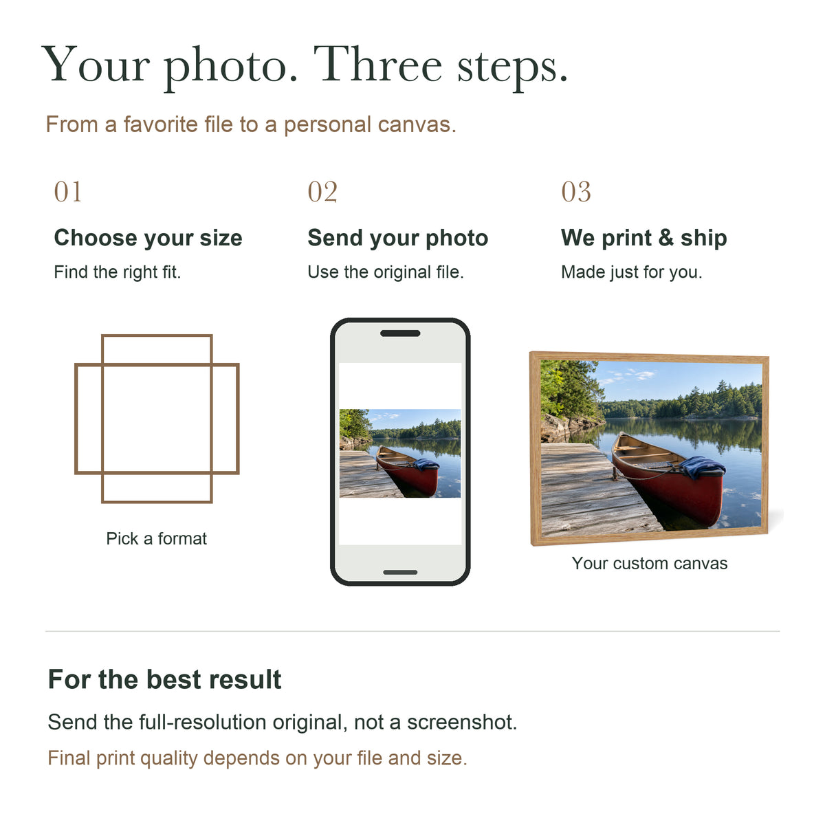 Your Favorites, Close to Home — Custom Photo Canvas with Light Wood Frame — Choose a size, upload your original photo, then we print and ship — Image 6