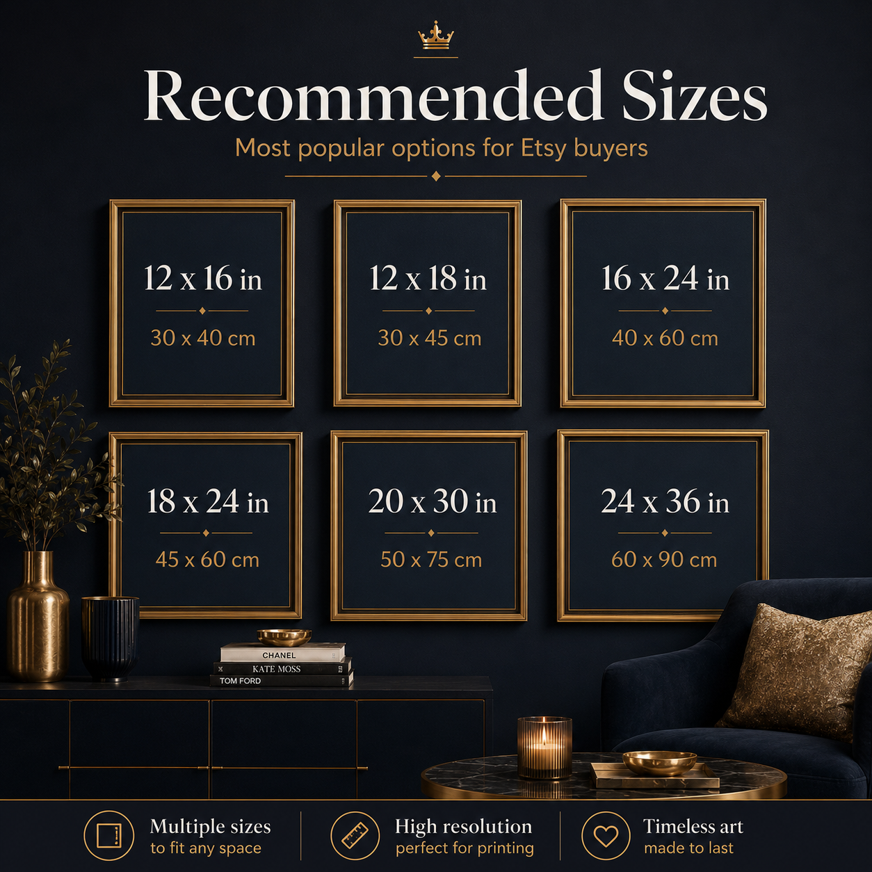 Oil painting style portrait print living room statement art