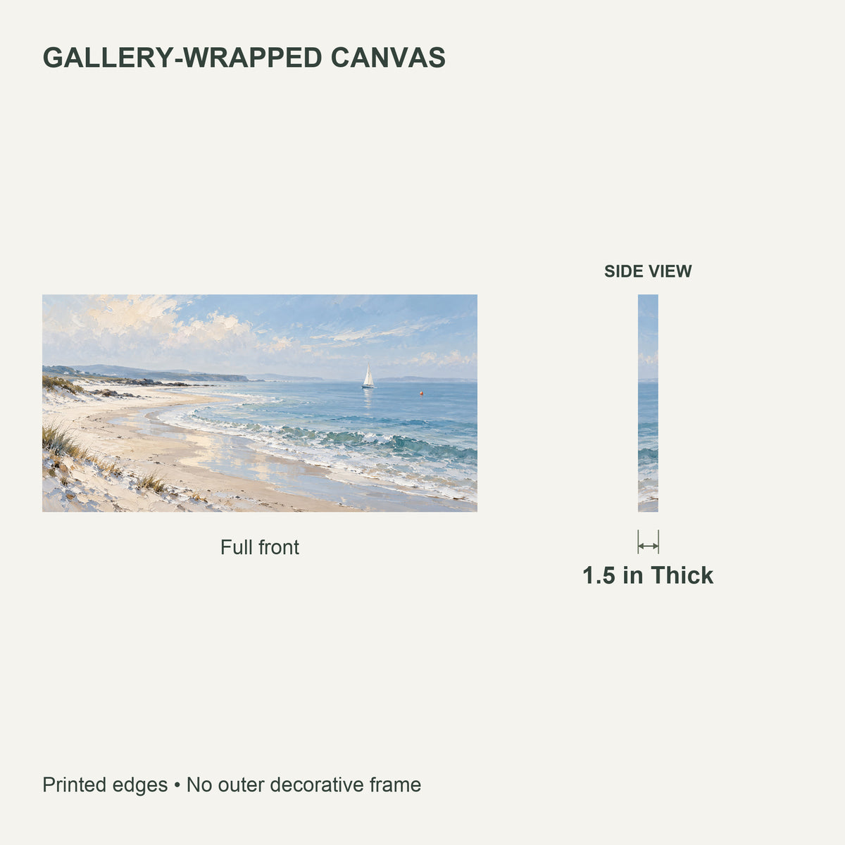 Light Left by the Tide — Landscape Canvas Wall Art — Canvas depth and wrapped edges — image 06