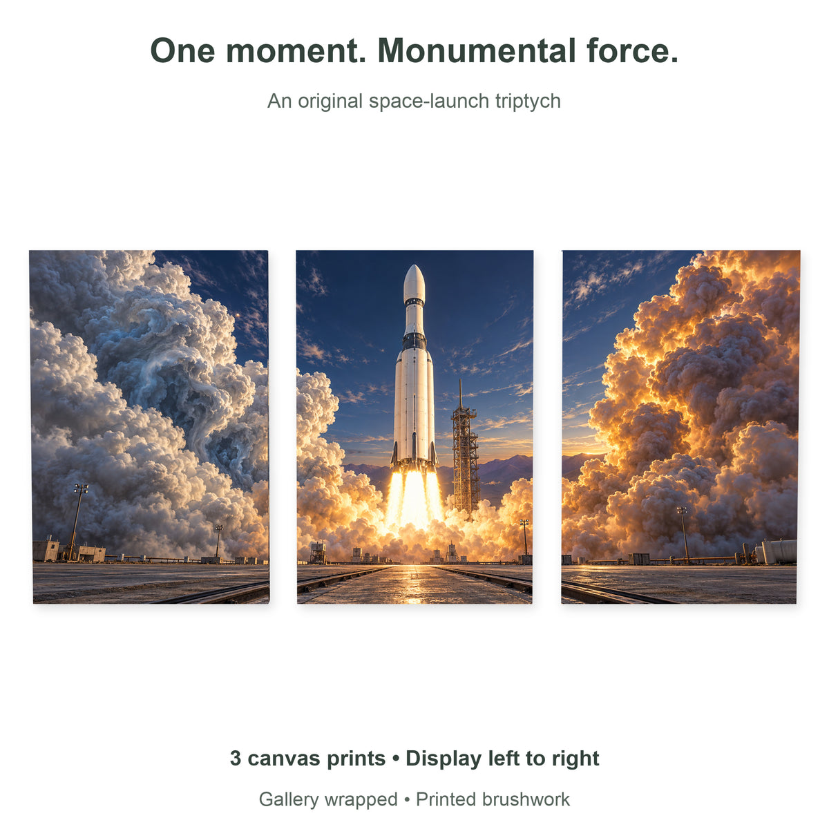 One Second Above Ground — Space Canvas Wall Art Set of 3 — Artwork theme and included panel arrangement — image 10
