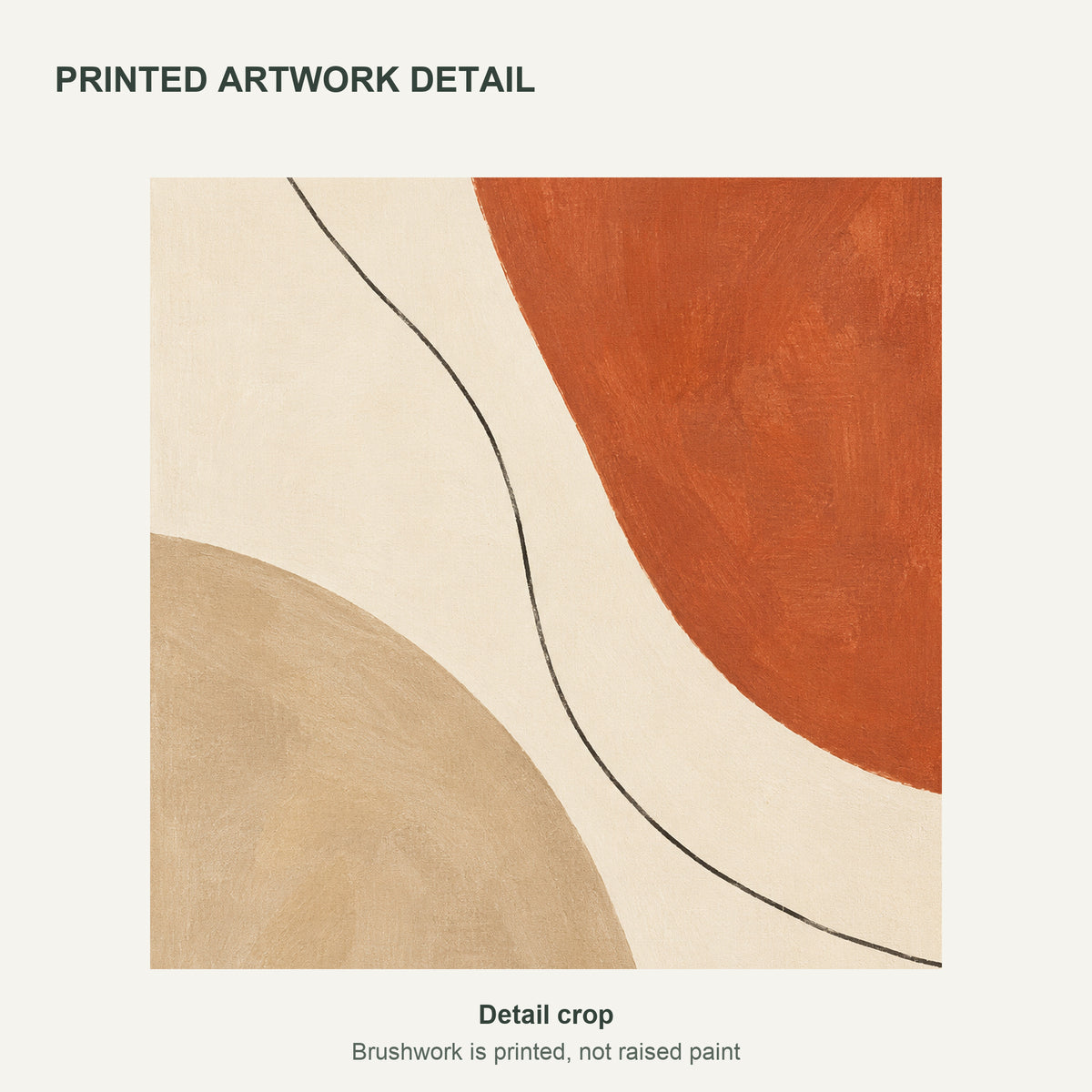 Warm Clay Balance — Abstract Canvas Wall Art — terracotta and beige organic shapes — Close-up of the printed artwork — image 06