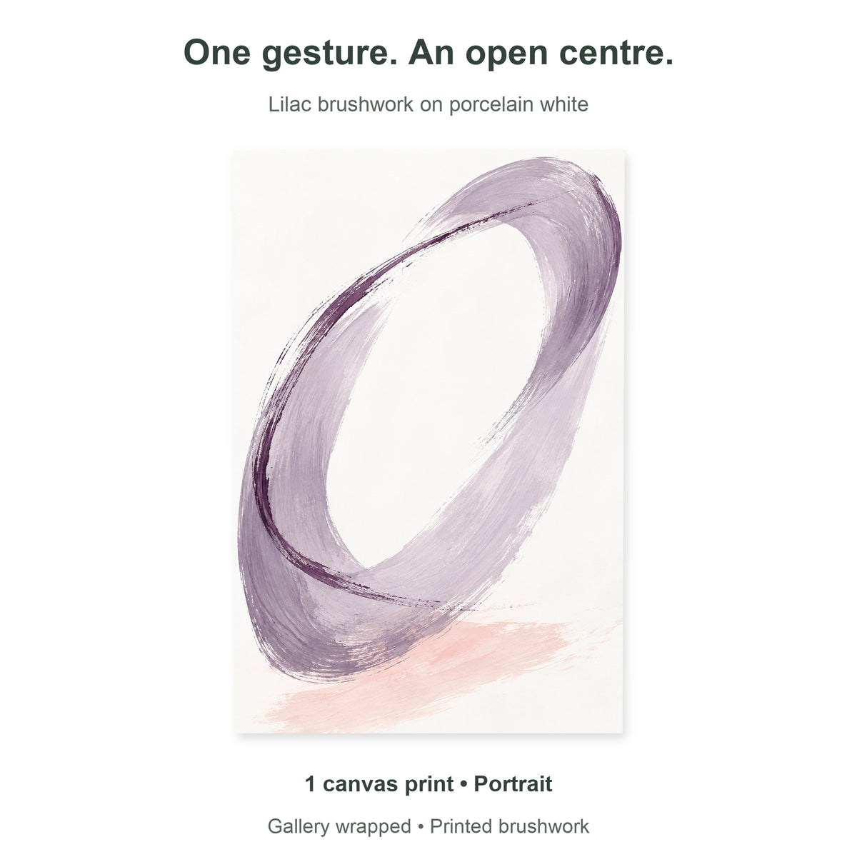 Lilac Loop — Abstract Canvas Wall Art — lilac and plum gestural brushwork — single portrait canvas overview — image 10