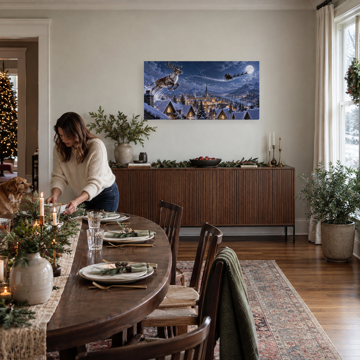 Tonight, I Lead the Way — Christmas Horizontal Canvas Wall Art, Single, Unframed — Lifestyle view 2