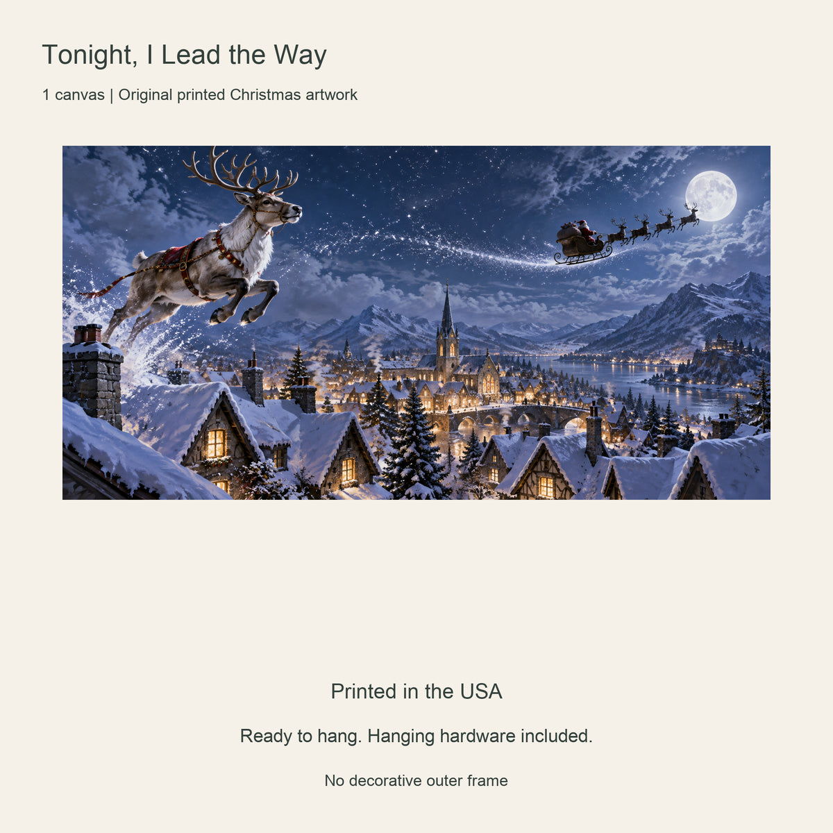 Tonight, I Lead the Way — Christmas Horizontal Canvas Wall Art, Single, Unframed — Artwork and product features