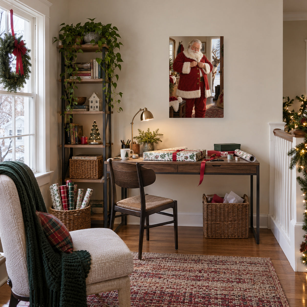 The Last Button — Christmas Portrait Canvas Wall Art, Single, Unframed — Lifestyle view 3