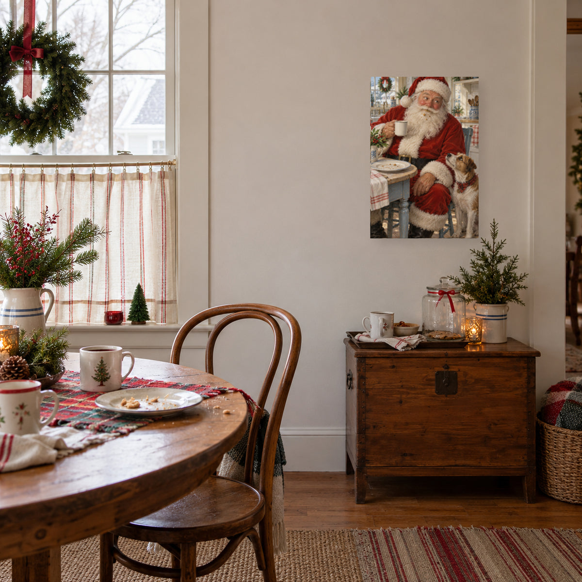 The Cookie Evidence — Christmas Portrait Canvas Wall Art, Single, Unframed — Lifestyle view 2