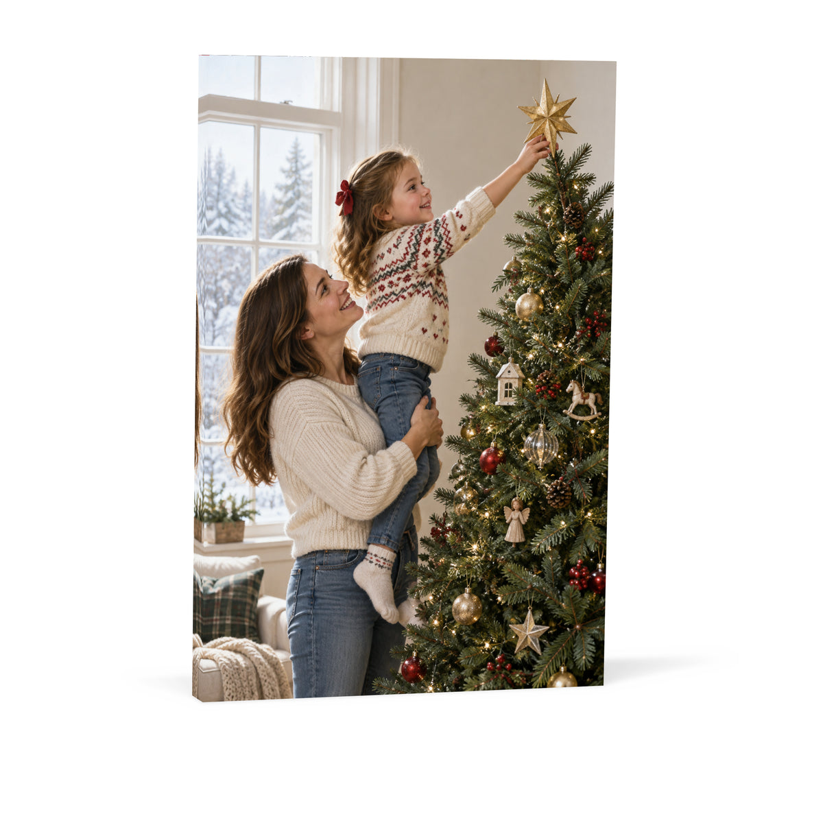 The Star Is Finally Home — Christmas Portrait Canvas Wall Art, Single, Unframed — Complete unframed canvas
