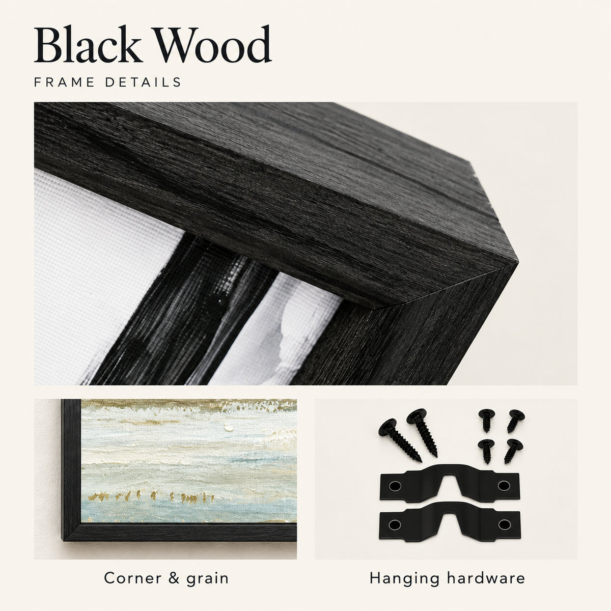 One Minute Before the Curtain — Black wood Framed Christmas Canvas Wall Art — User-approved black wood frame material and hardware reference — Image 6