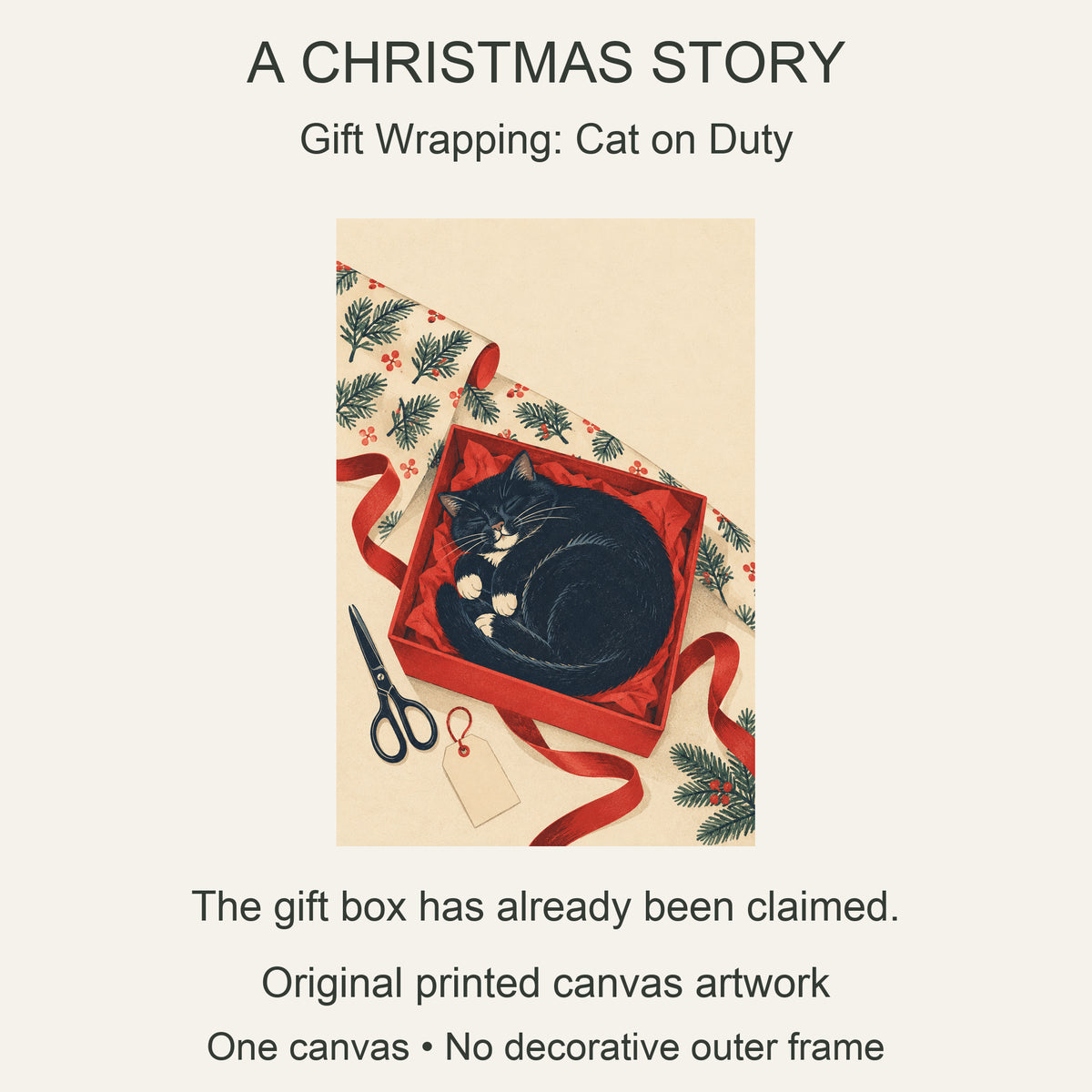 Gift Wrapping: Cat on Duty — Christmas Canvas Wall Art — 主题与商品配置 — Image 8