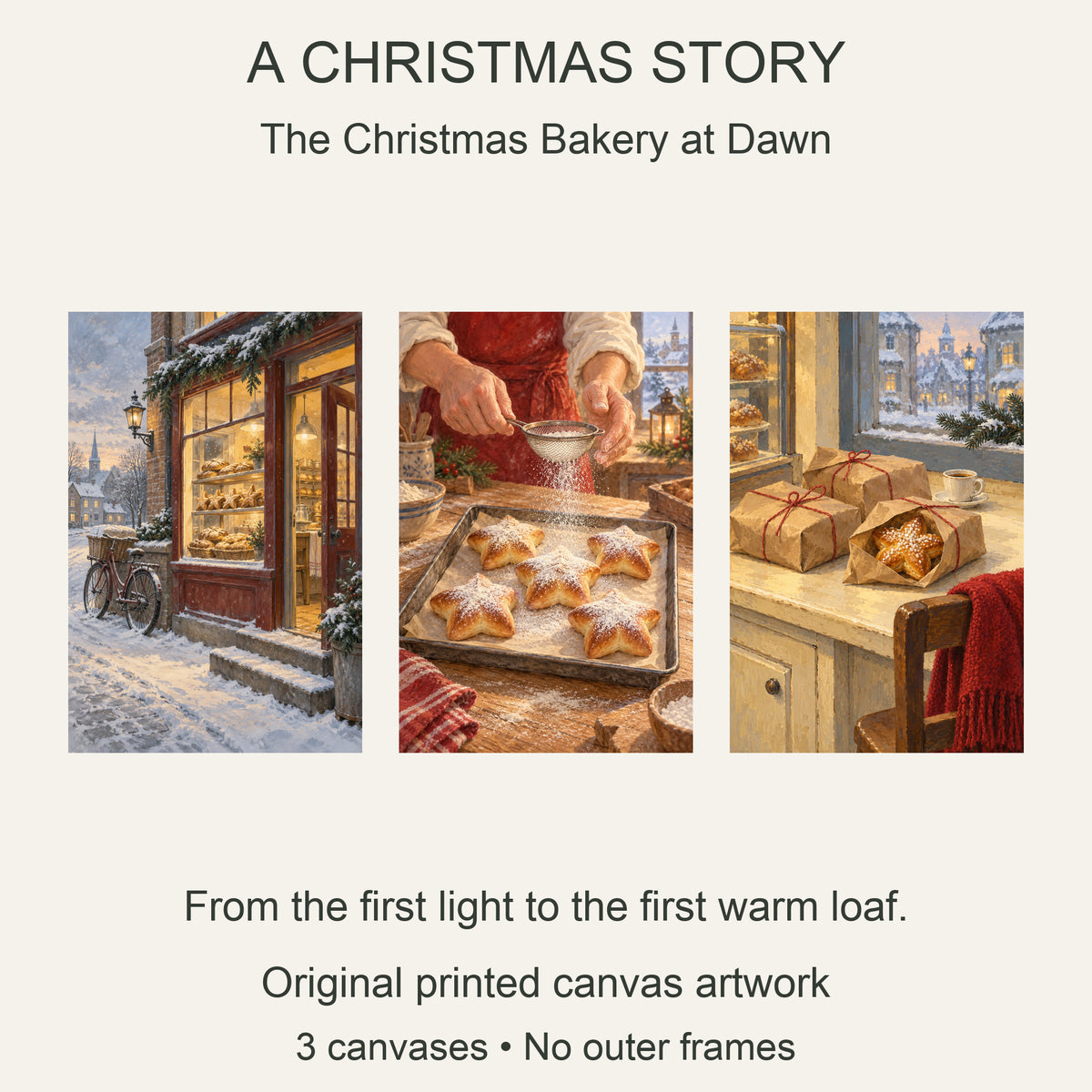 Christmas Bakery at Six — Christmas Canvas Wall Art Set of 3 — 主题与商品配置 — Image 8
