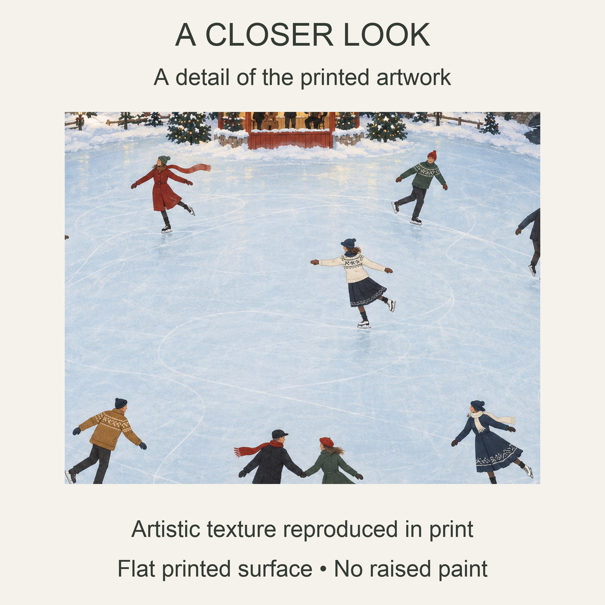 Christmas Dance on Ice — Christmas Canvas Wall Art — 画芯局部细节 — Image 4