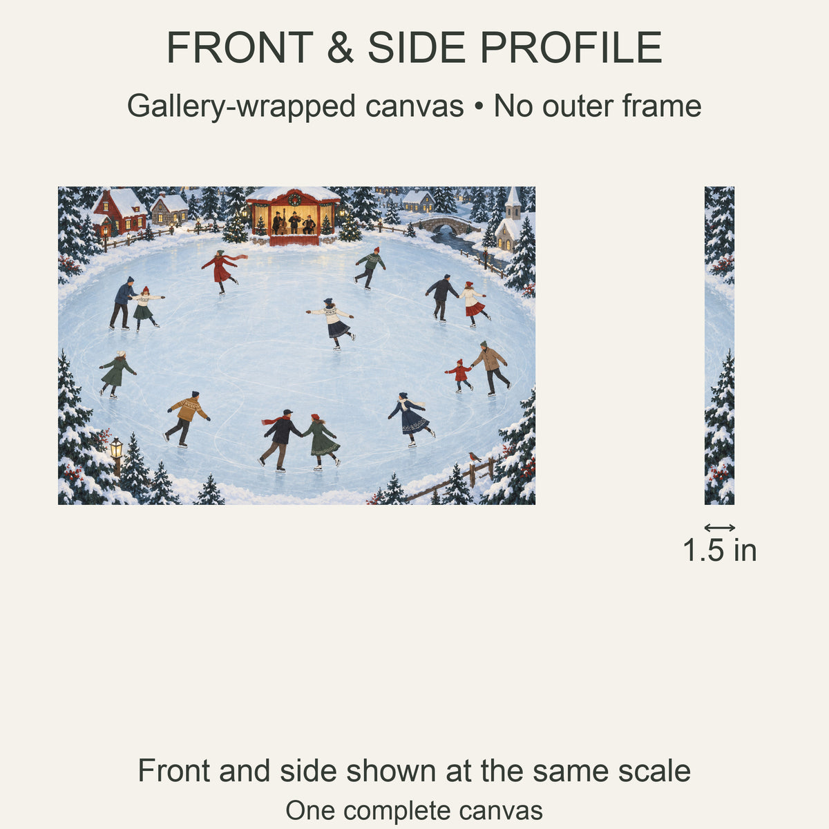 Christmas Dance on Ice — Christmas Canvas Wall Art — 正面与真实厚度 — Image 5