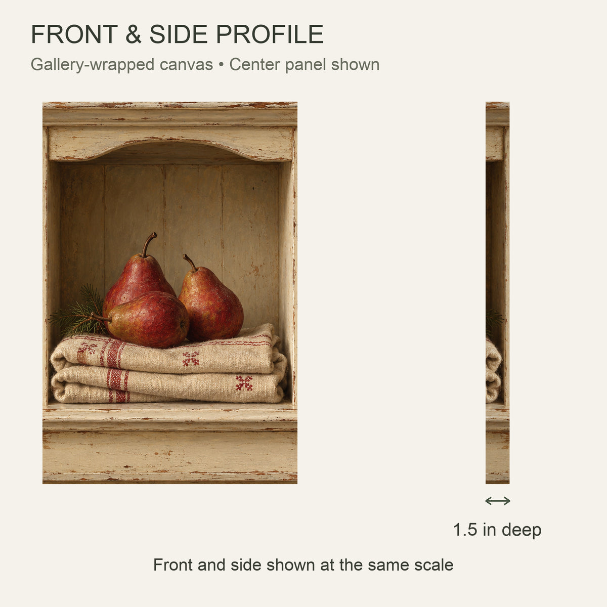 Christmas in the Cupboard — Christmas Canvas Wall Art Set of 3 — 正面与真实厚度 — Image 5