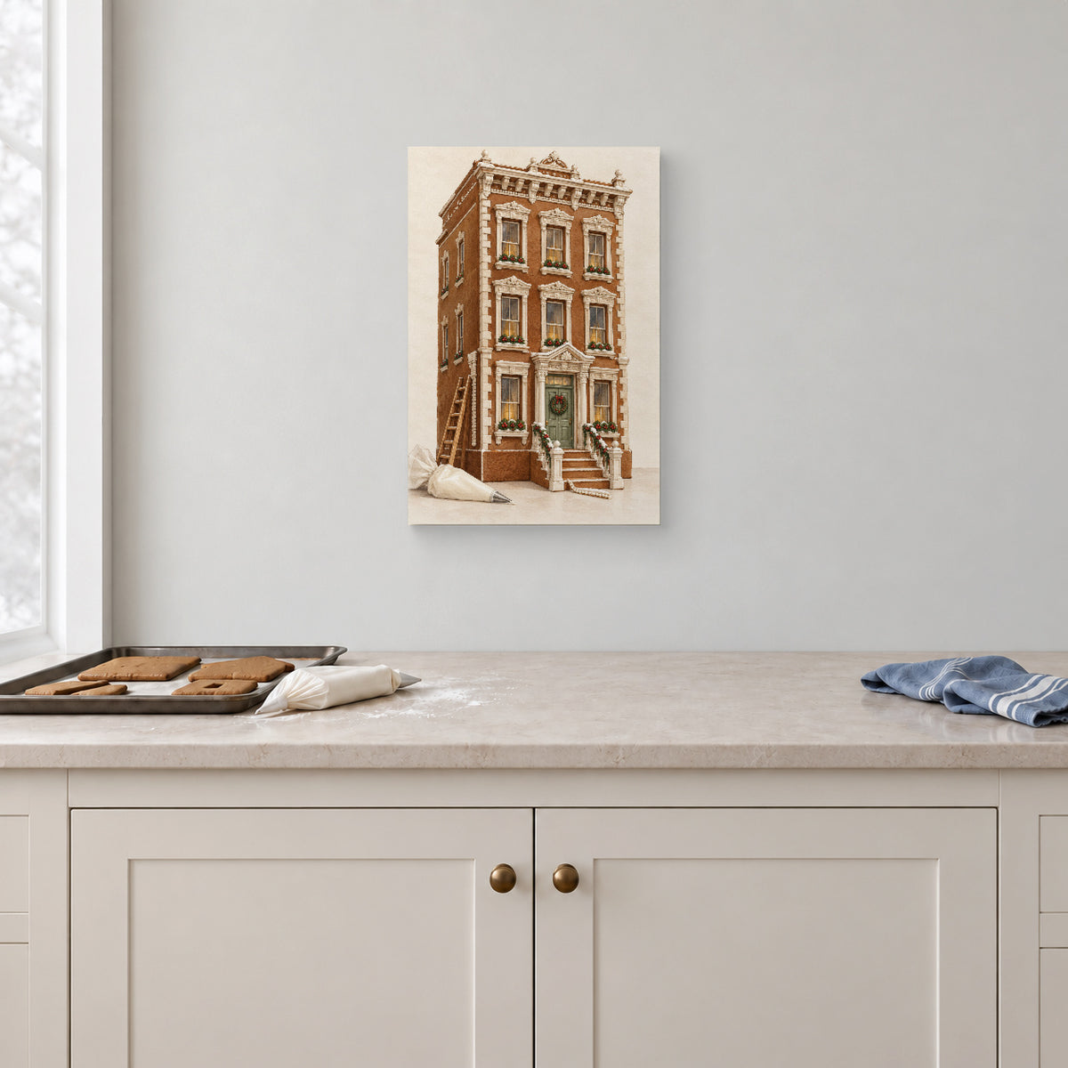 The Gingerbread Architect — Christmas Canvas Wall Art — Complete artwork in a themed lifestyle setting — Image 2
